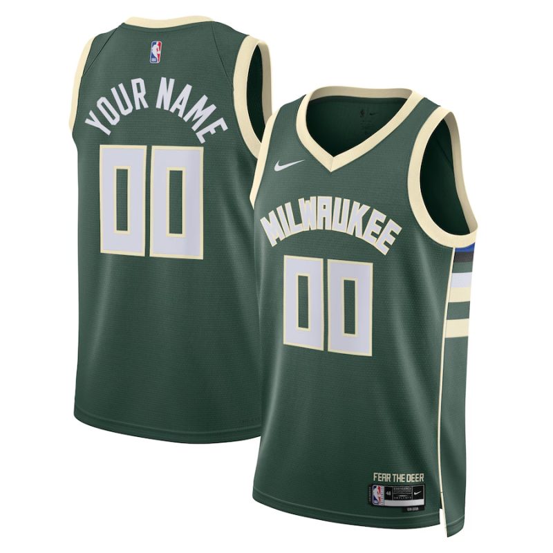 Milwaukee Bucks ★ Icon Edition Swingman Jersey - Nike Custom Basketball Jersey for Men & Women - Hunter Green