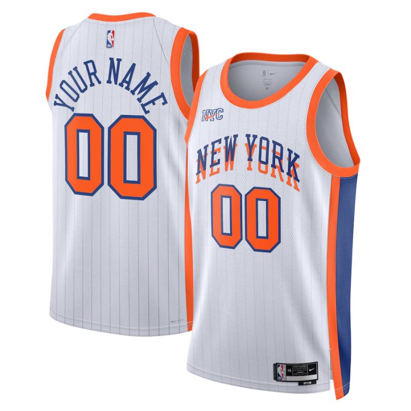 Youth ☆ New York Knicks 24-25 NBA City Edition Swingman Jersey - Nike Custom Basketball Jersey for Kids - White