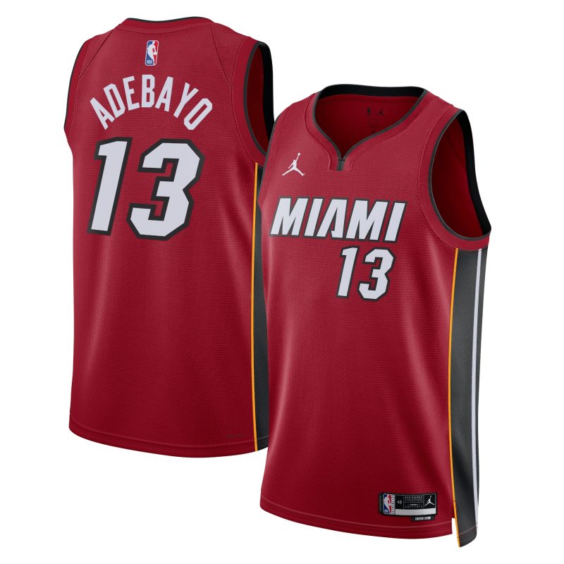 Bam Adebayo - Miami Heat Statement Edition Swingman Basketball Jersey for Men Women - Jordan Brand - Red