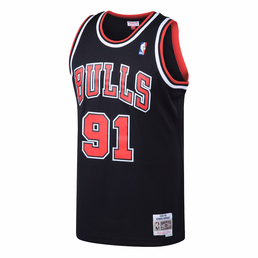 Dennis Rodman - Chicago Bulls 97-98 NBA Hardwood Classics Swingman Jersey for Men Women - Black - Image 3