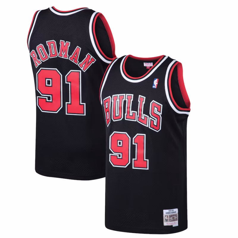 Dennis Rodman - Chicago Bulls 97-98 NBA Hardwood Classics Swingman Jersey for Men Women - Black