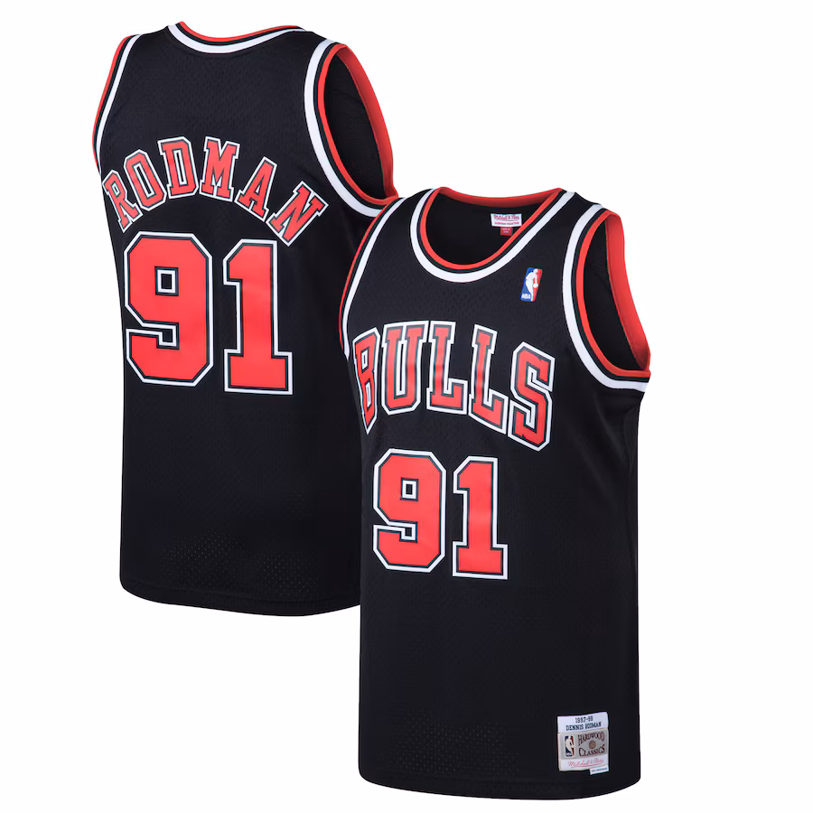 Dennis Rodman - Chicago Bulls 97-98 NBA Hardwood Classics Swingman Jersey for Men Women - Black
