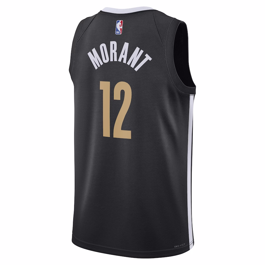 Ja Morant - Memphis Grizzlies City Edition 2023/24 Swingman Jersey for Men Women - Nike - Black - Image 2