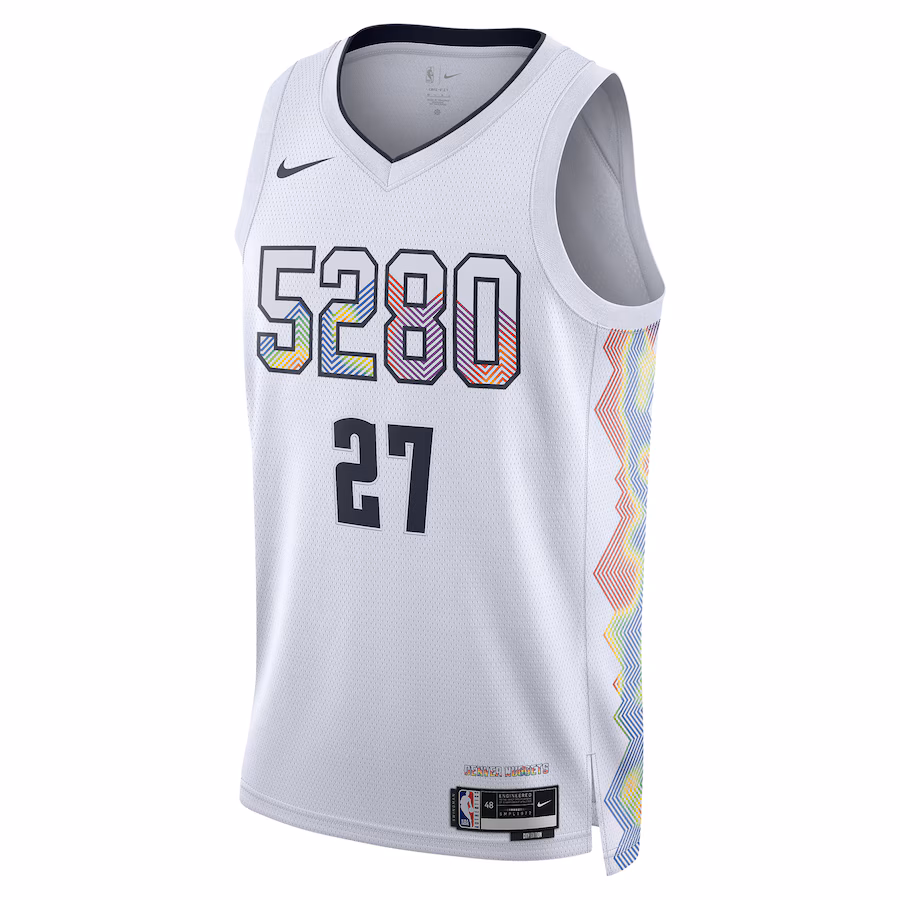 Jamal Murray - Denver Nuggets 2024 25 City Edition Swingman Player Jersey for Men & Women- Nike - White - Image 3