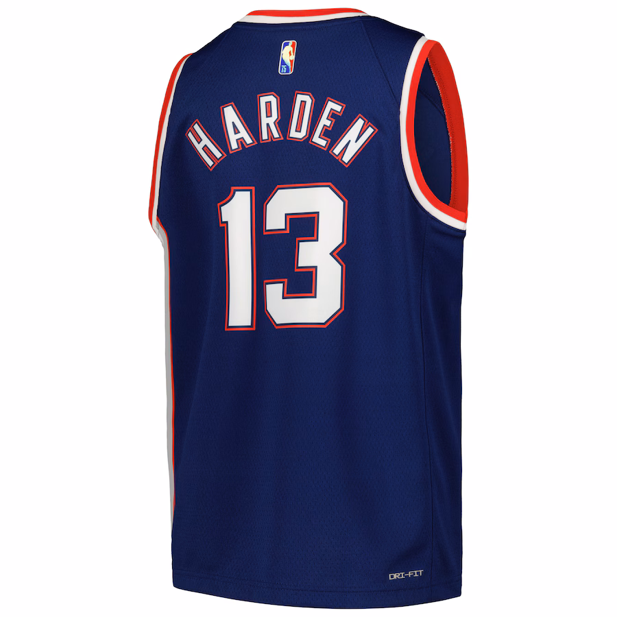 James Harden - Brooklyn Nets City Edition Swingman Jersey for Men Women - Nike - Navy - Image 2