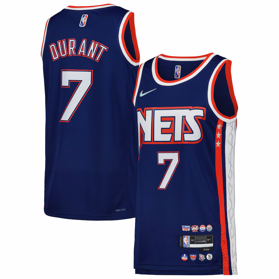 Kevin Durant - Brooklyn Nets City Edition Swingman Jersey for Men Women - Nike - Blue