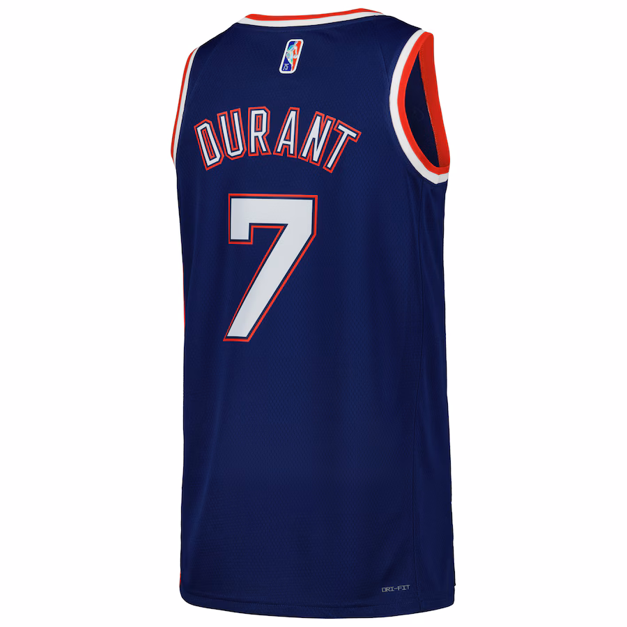 Kevin Durant - Brooklyn Nets City Edition Swingman Jersey for Men Women - Nike - Blue - Image 3
