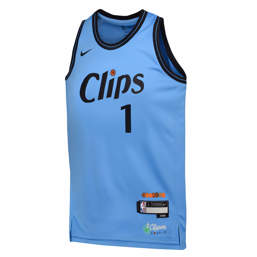 Youth ☆ James Harden - LA Clippers 2024 NBA City Edition Swingman Jersey for Men Women - Nike - Blue - Image 3
