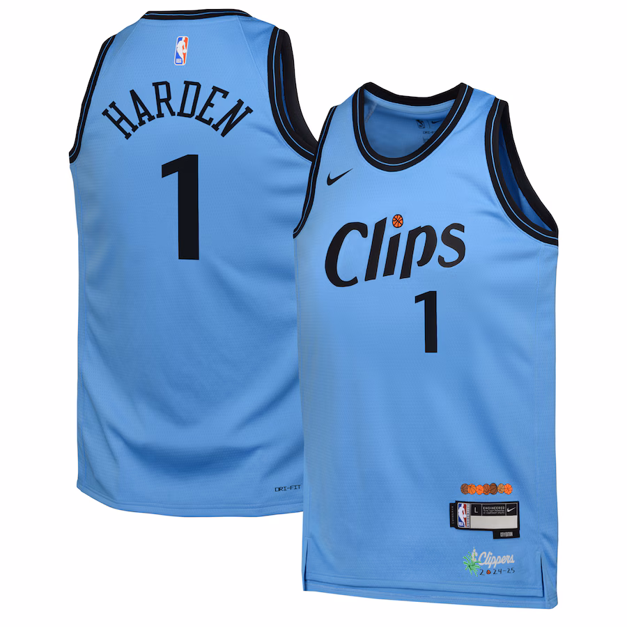 Youth ☆ James Harden - LA Clippers 2024 NBA City Edition Swingman Jersey for Men Women - Nike - Blue