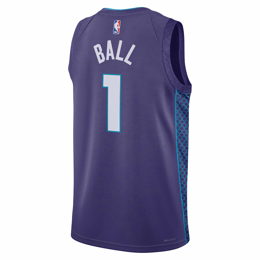 LaMelo Ball - Charlotte Hornets Statement Edition Swingman Jersey for Men Women - Jordan Brand - Purple - Image 2