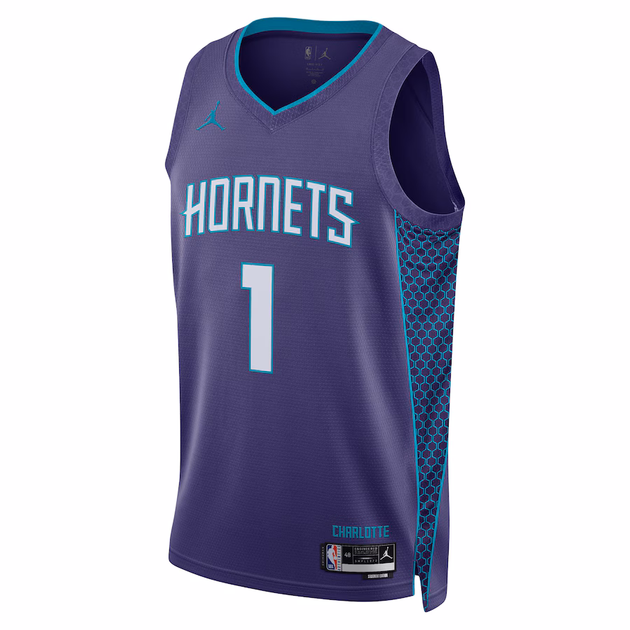 LaMelo Ball - Charlotte Hornets Statement Edition Swingman Jersey for Men Women - Jordan Brand - Purple - Image 3