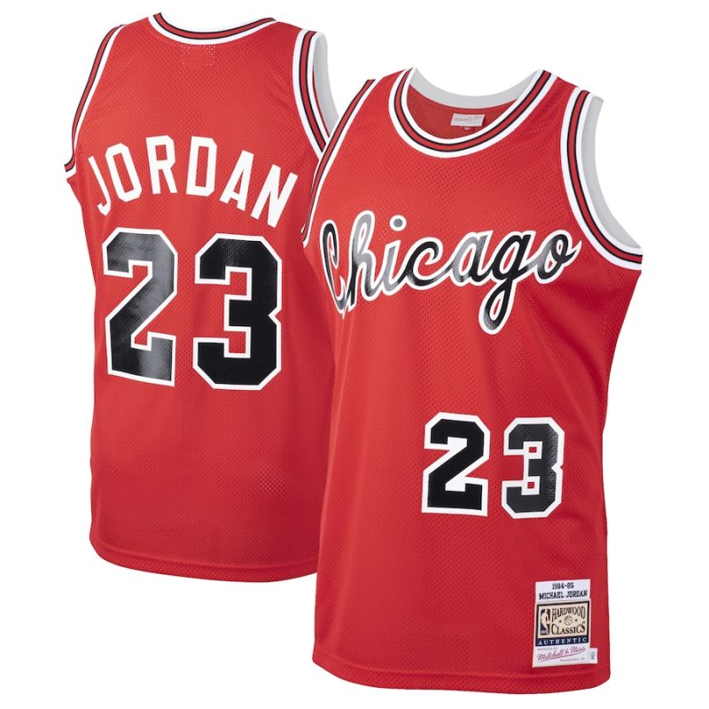 Michael Jordan - Chicago Bulls 84-85 NBA Hardwood Classics Rookie Authentic Jersey for Men Women - Red