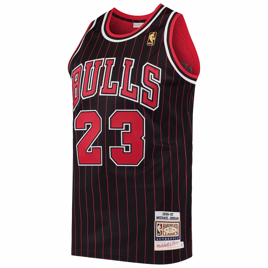 Michael Jordan - Chicago Bulls 96-97 NBA Hardwood Classics Authentic Jersey for Men Women - Black - Image 2