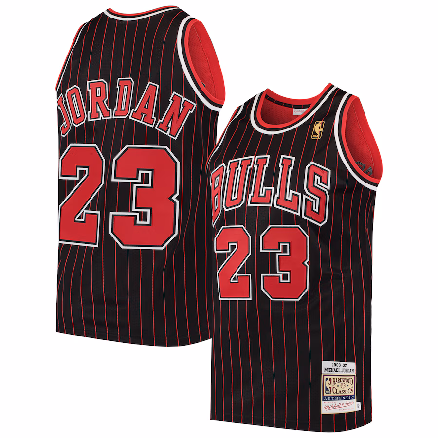 Michael Jordan - Chicago Bulls 96-97 NBA Hardwood Classics Authentic Jersey for Men Women - Black