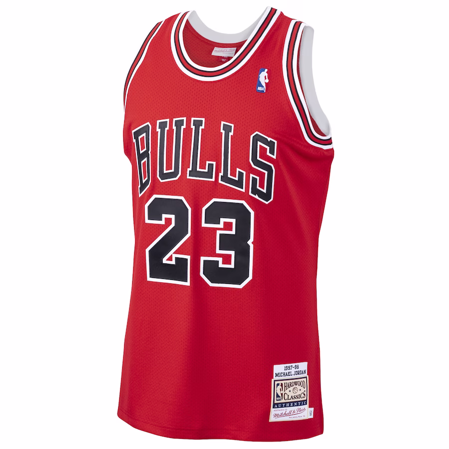 Michael Jordan - Chicago Bulls 97-98 NBA Hardwood Classics Authentic Jersey for Men Women - Scarlet - Image 3