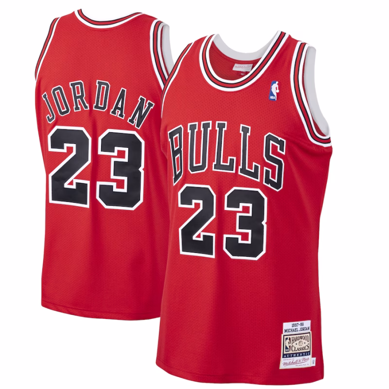 Michael Jordan - Chicago Bulls 97-98 NBA Hardwood Classics Authentic Jersey for Men Women - Scarlet
