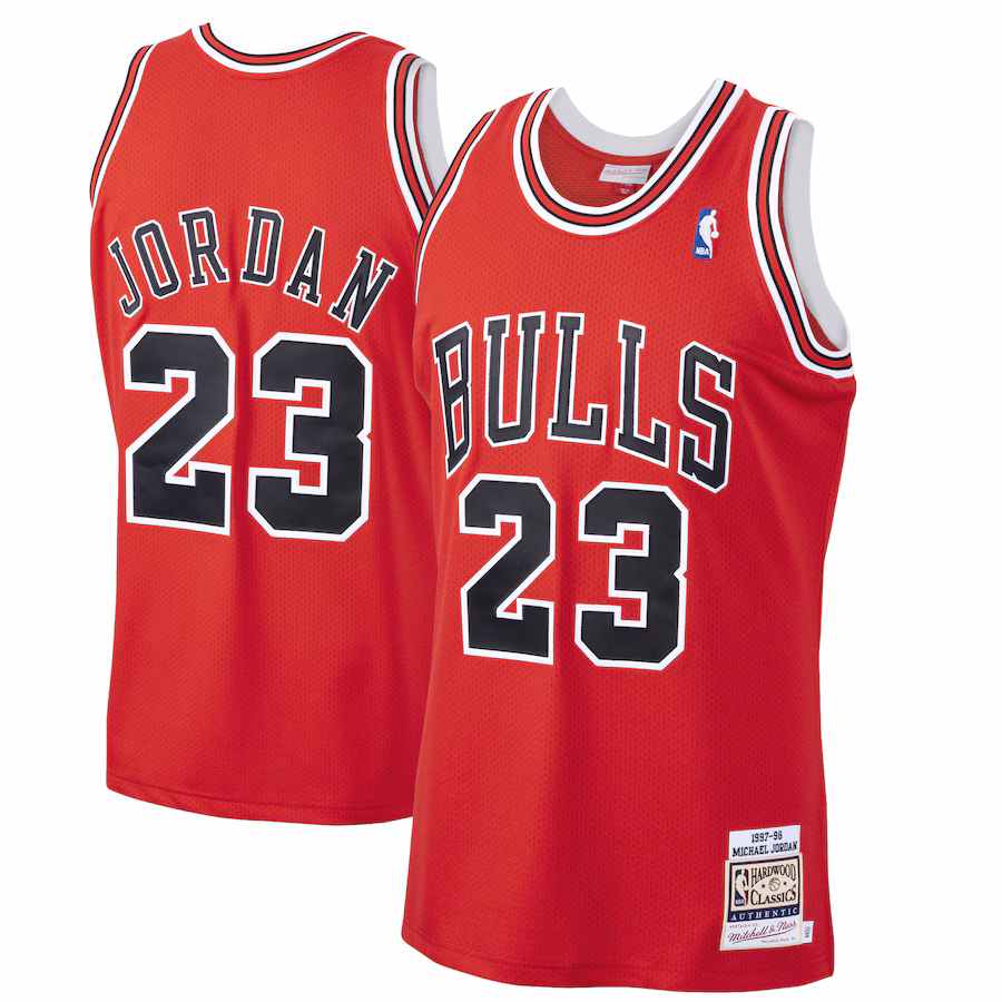 Michael Jordan - Chicago Bulls 97-98 NBA Hardwood Classics Authentic Jersey for Men Women - Scarlet