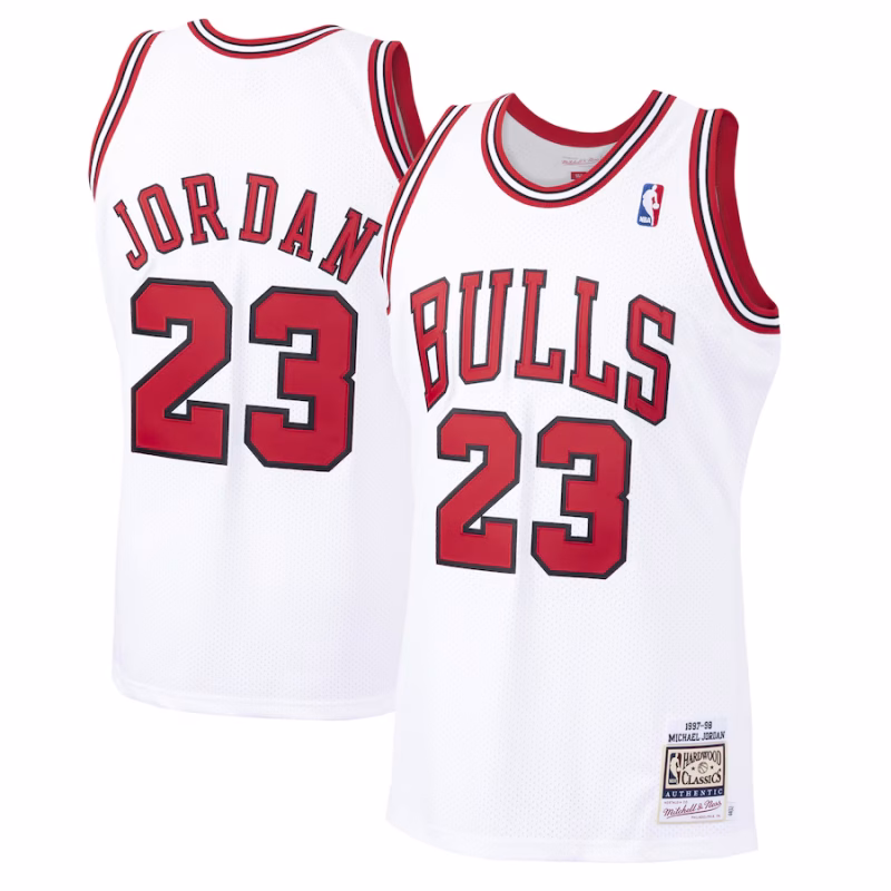 Michael Jordan - Chicago Bulls 97-98 NBA Hardwood Classics Authentic Jersey for Men Women - White