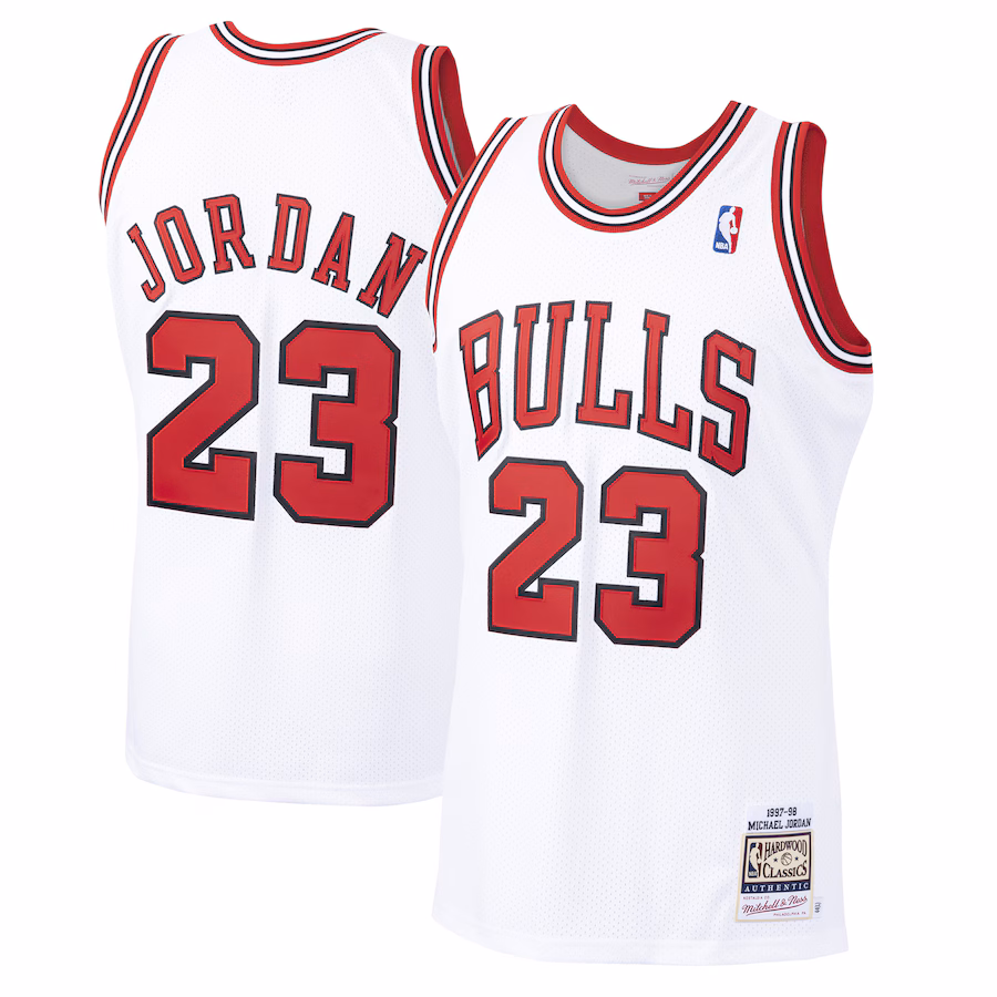 Michael Jordan - Chicago Bulls 97-98 NBA Hardwood Classics Authentic Jersey for Men Women - White