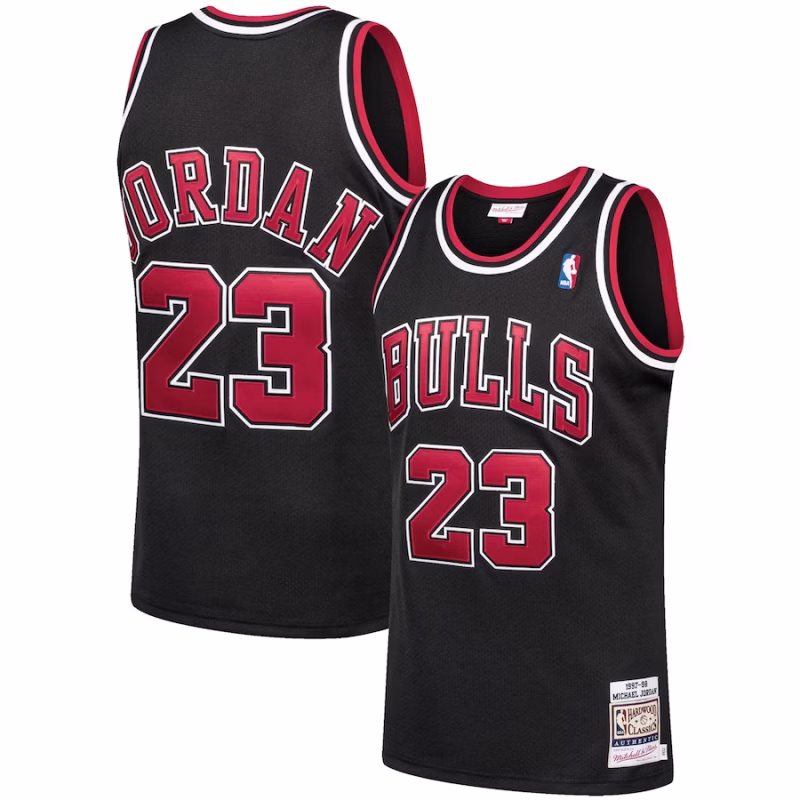 Michael Jordan - Chicago Bulls 97-98 NBA Hardwood Classics Authentic Player Jersey for Men Women - Black