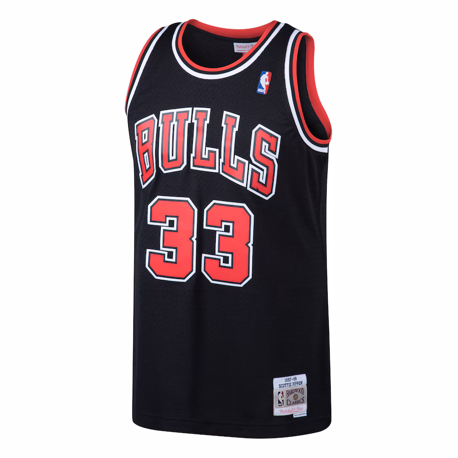 Scottie Pippen - Chicago Bulls 97-98 NBA Hardwood Classics Swingman Jersey for Men Women - Black - Image 2