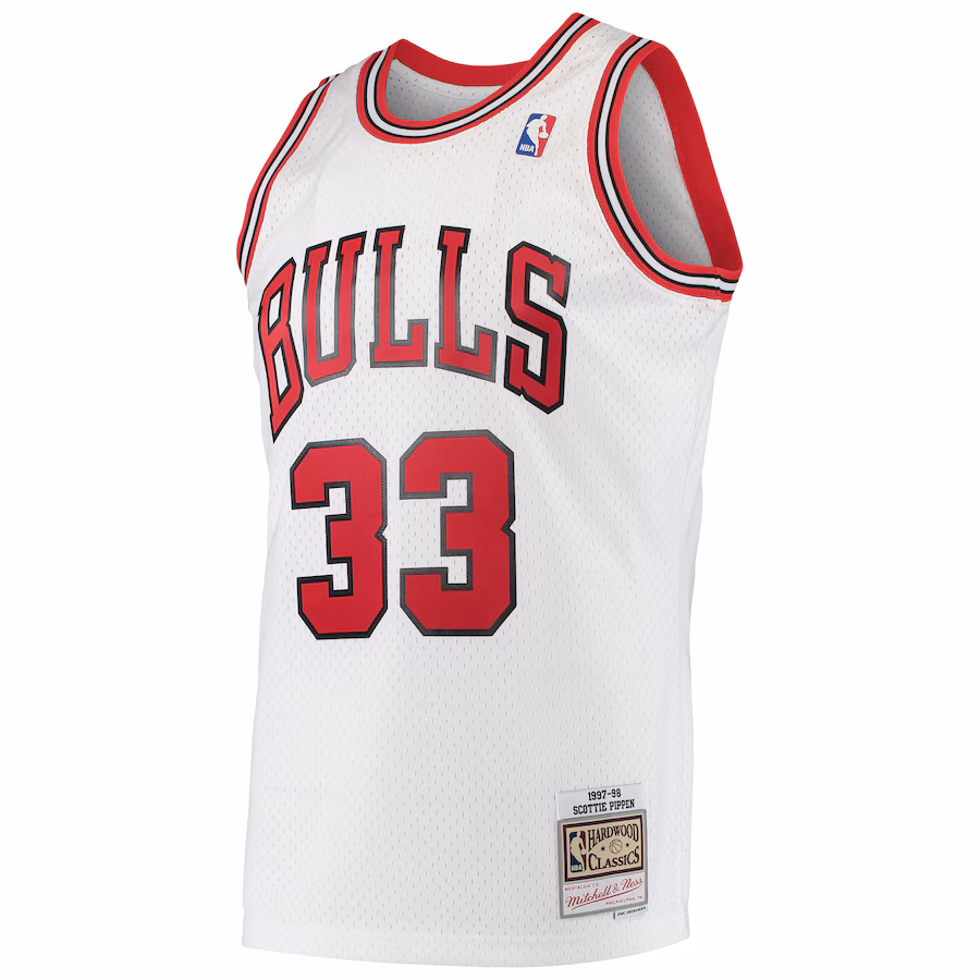 Scottie Pippen - Chicago Bulls Hardwood Classics Swingman Jersey for Men Women - White - Image 2