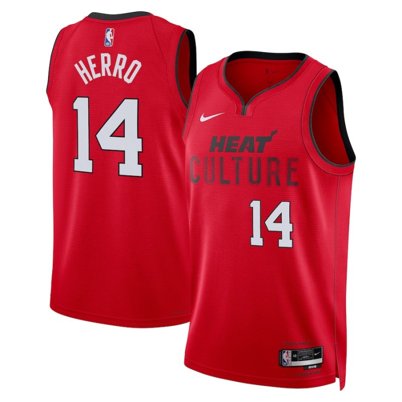Tyler Herro - Miami Heat City Edition Swingman Basketball Jersey for Men Women - Nike - Red