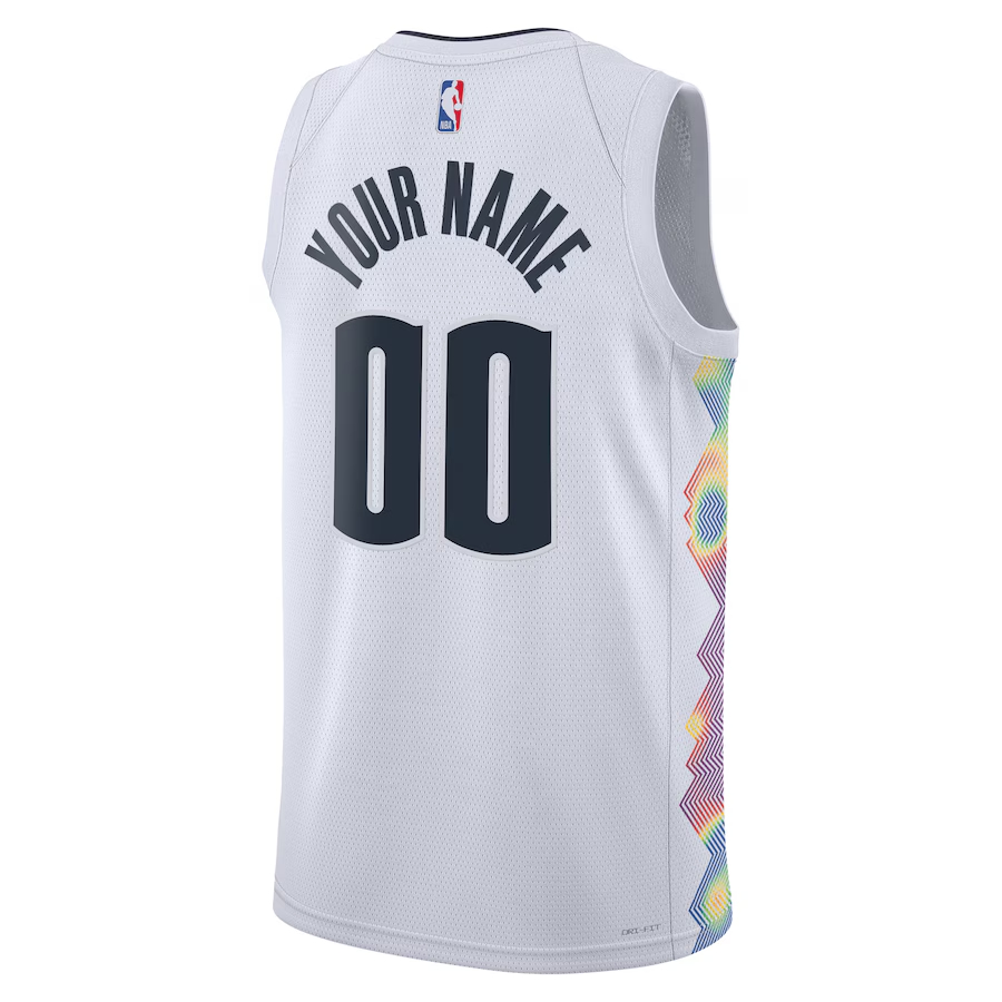 Youth ☆ Denver Nuggets 24-25 NBA City Edition Swingman Jersey - Nike Custom Basketball Jersey for Kids - White - Image 3