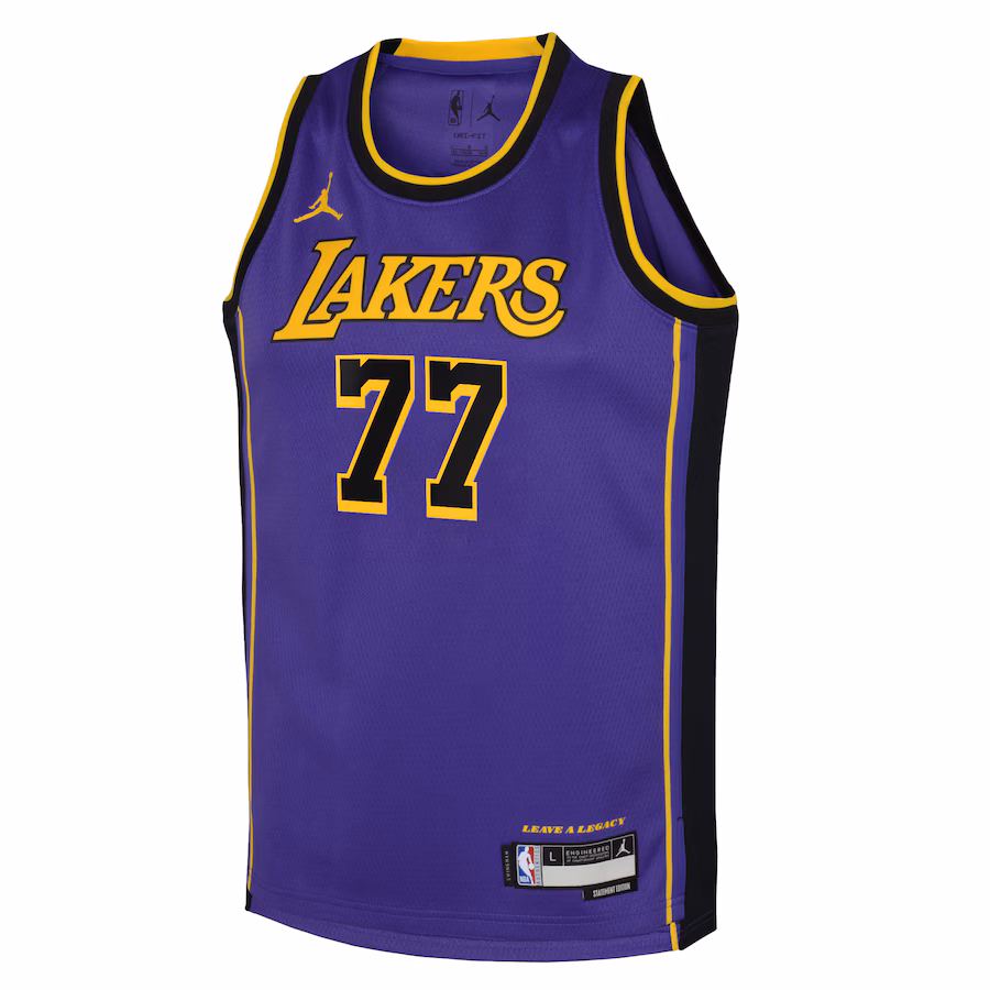 Youth ☆ Luka Dončić - Los Angeles Lakers Statement Edition Swingman Jersey - Jordan Brand - Purple - Image 2