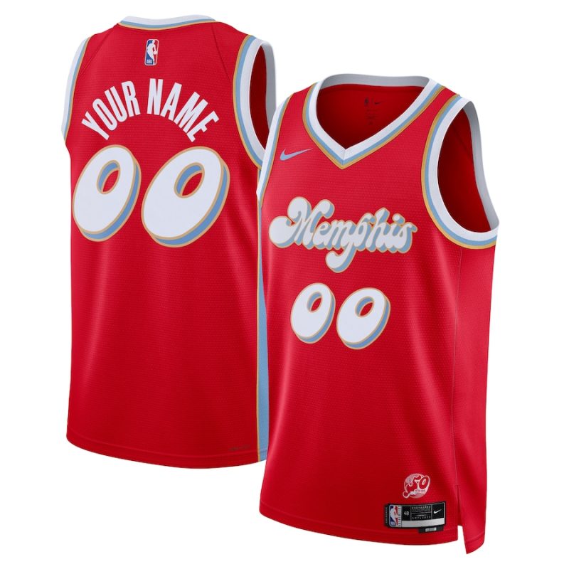 Youth ☆ Memphis Grizzlies 24-25 NBA City Edition Swingman Jersey - Nike Custom Basketball Jersey for Kids - Red