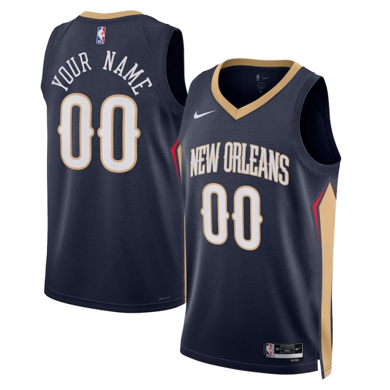 Youth ☆ New Orleans Pelicans 22-23 NBA Icon Edition Swingman Jersey - Nike Custom Basketball Jersey for Kids - Navy