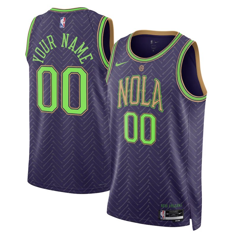 Youth ☆ New Orleans Pelicans 24-25 NBA City Edition Swingman Jersey - Nike Custom Basketball Jersey for Kids - Purple