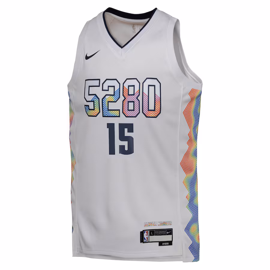 Youth ☆ Nikola Jokic - Denver Nuggets 2024/25 City Edition Swingman Player Jersey - Nike - White - Image 3