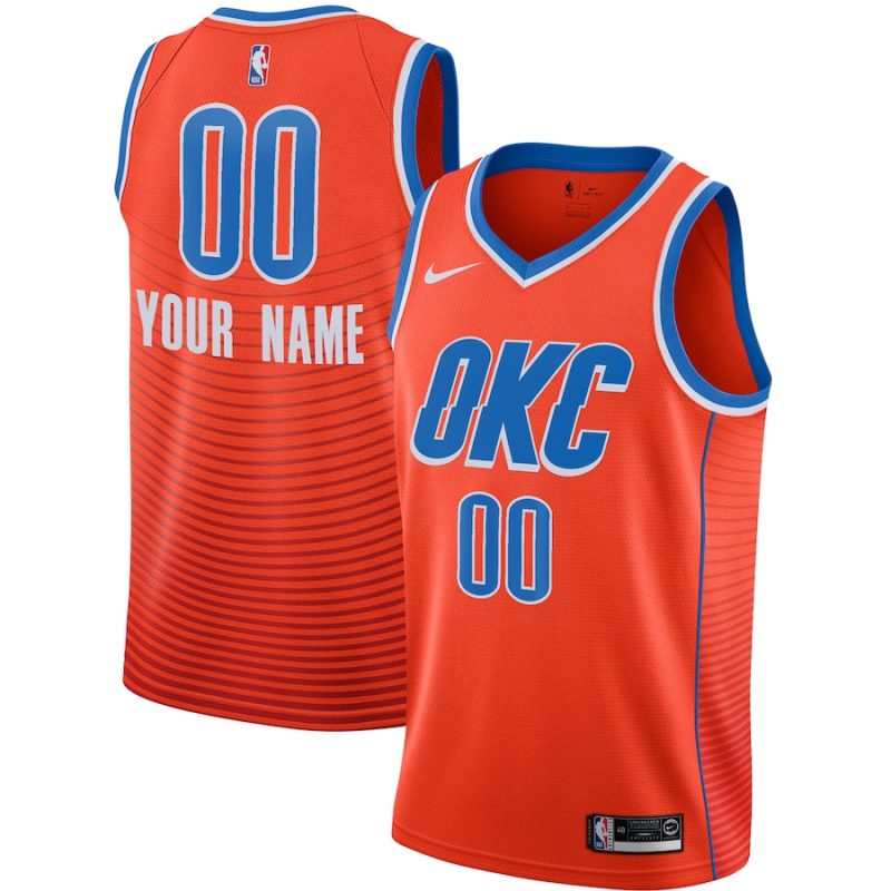 Youth ☆ Oklahoma City Thunder Statement Edition Swingman Jersey - Jordan Brand Custom Basketball Jersey for Kids - Orange