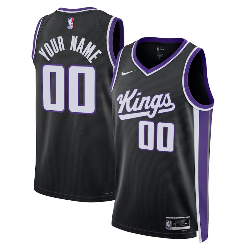 Youth ☆ Sacramento Kings Icon Edition Swingman Jersey - Nike Custom Basketball Jersey for Kids - Black