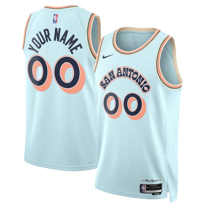 Youth ☆ San Antonio Spurs 24-25 NBA City Edition Swingman Jersey - Nike Custom Basketball Jersey for Kids - Light Blue