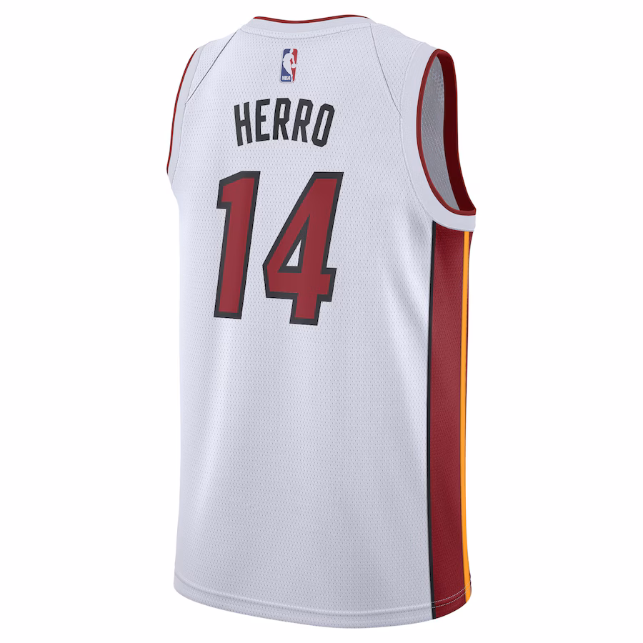 Youth ☆ Tyler Herro - Miami Heat Association Edition Swingman Basketball Jersey for Youth Kids - Nike - White - Image 2