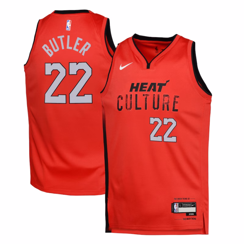 Youth ☆ Jimmy Butler - Miami Heat City Edition Swingman 2024 Basketball Jersey for Youth Kids - Nike - Red