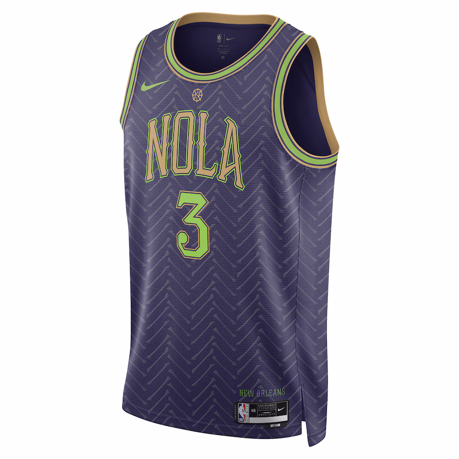CJ McCollum - New Orleans Pelicans 2024/25 NBA City Edition Swingman Jersey for Men Women - Nike - Purple - Image 3
