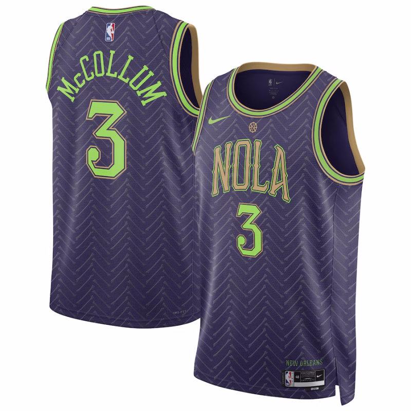 CJ McCollum - New Orleans Pelicans 2024/25 NBA City Edition Swingman Jersey for Men Women - Nike - Purple