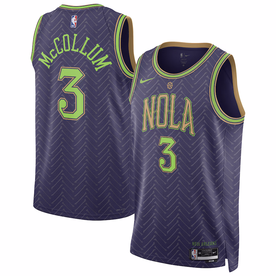 CJ McCollum - New Orleans Pelicans 2024/25 NBA City Edition Swingman Jersey for Men Women - Nike - Purple