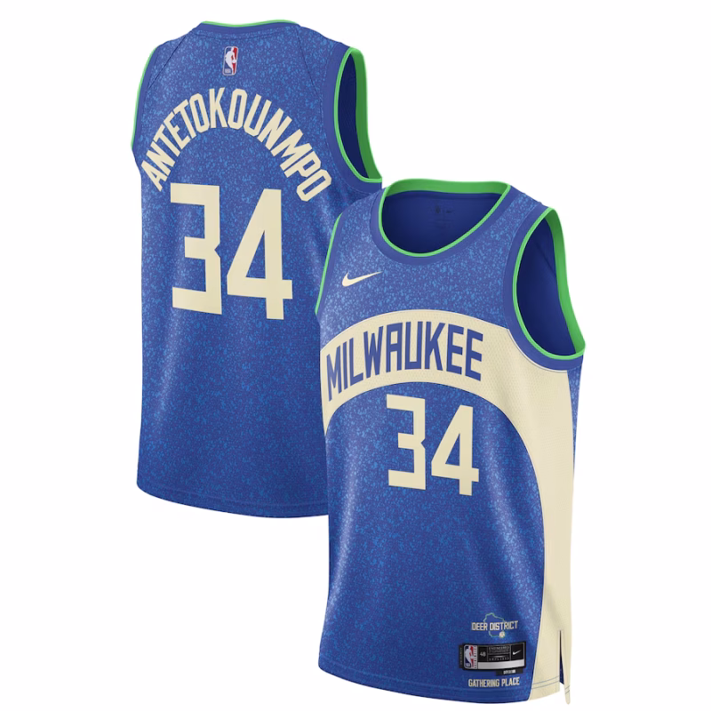 Giannis Antetokounmpo - Milwaukee Bucks 2023/24 City Edition Swingman Jersey for Men Women - Jordan - Blue