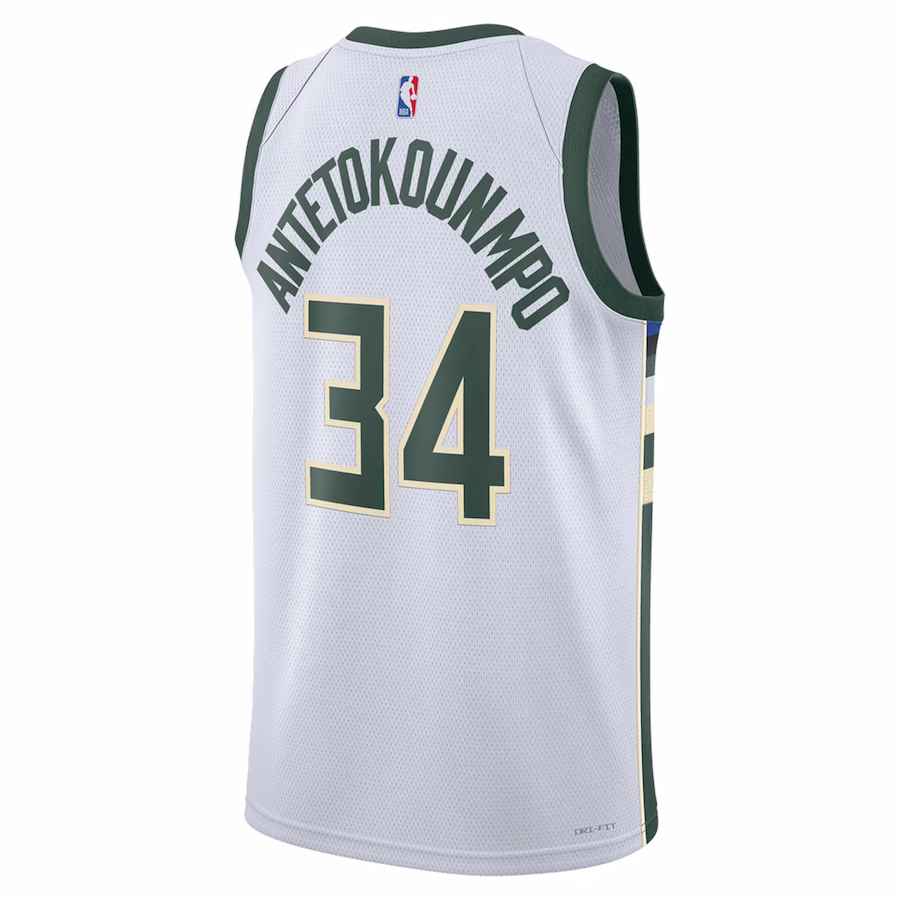 Giannis Antetokounmpo - Milwaukee Bucks Association Edition Swingman Jersey for Men Women - Nike - White - Image 2