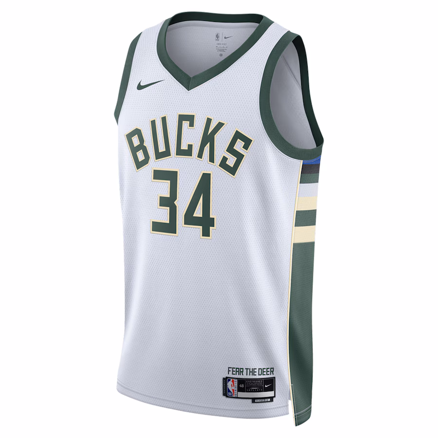Giannis Antetokounmpo - Milwaukee Bucks Association Edition Swingman Jersey for Men Women - Nike - White - Image 3