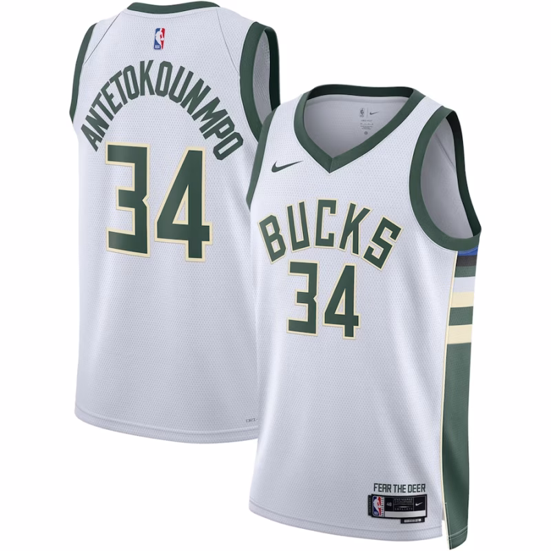 Giannis Antetokounmpo - Milwaukee Bucks Association Edition Swingman Jersey for Men Women - Nike - White