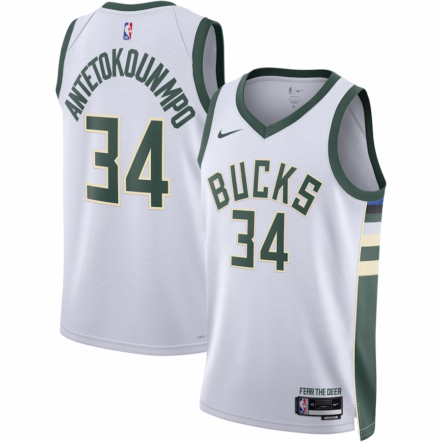 Giannis Antetokounmpo - Milwaukee Bucks Association Edition Swingman Jersey for Men Women - Nike - White