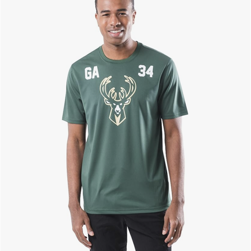 Giannis Antetokounmpo - Milwaukee Bucks Quick-Dry Basketball Player-Specific Tee Shirt #34 Edition – Hunter Green