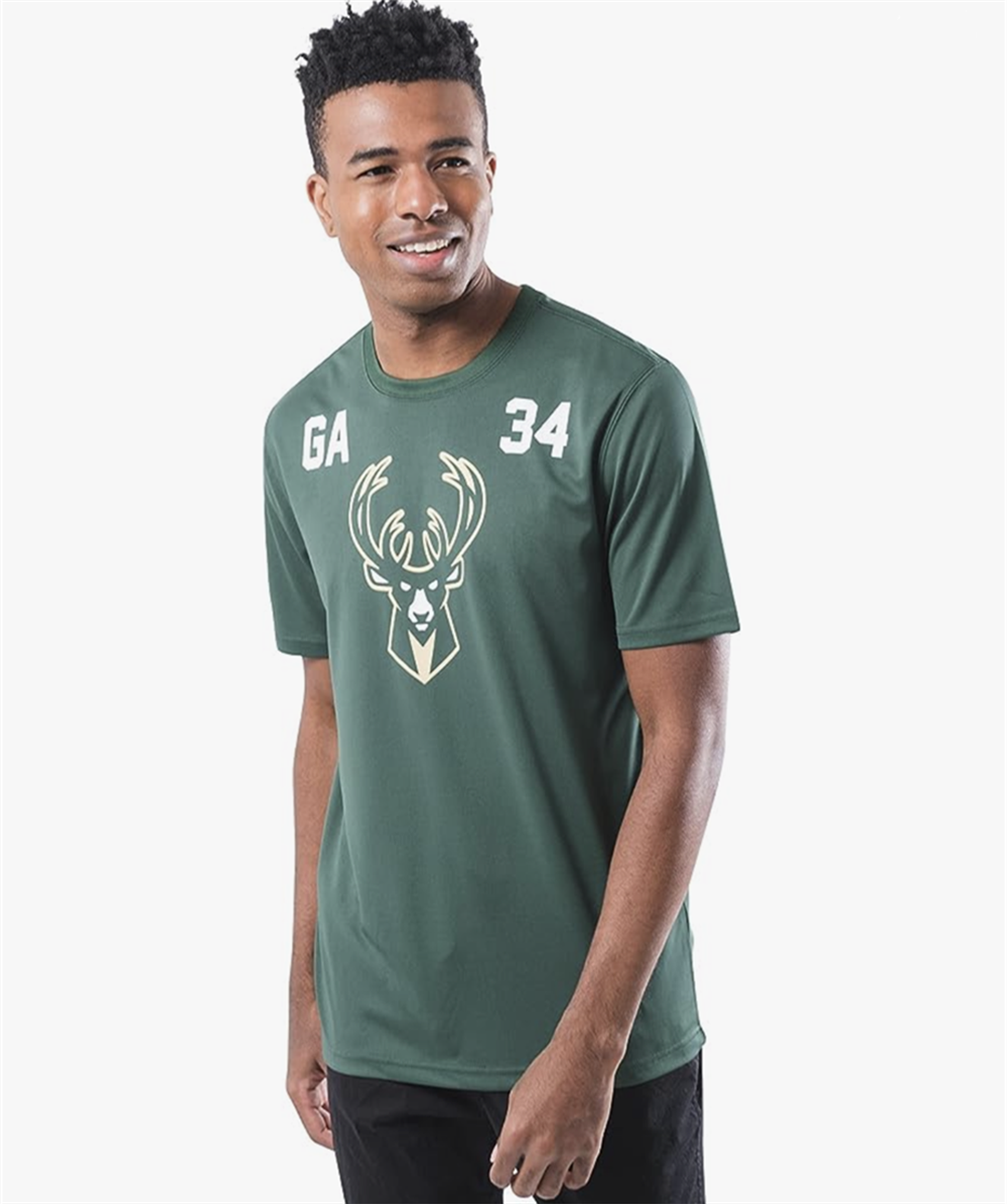 Giannis Antetokounmpo - Milwaukee Bucks Quick-Dry Basketball Player-Specific Tee Shirt #34 Edition – Hunter Green - Image 2