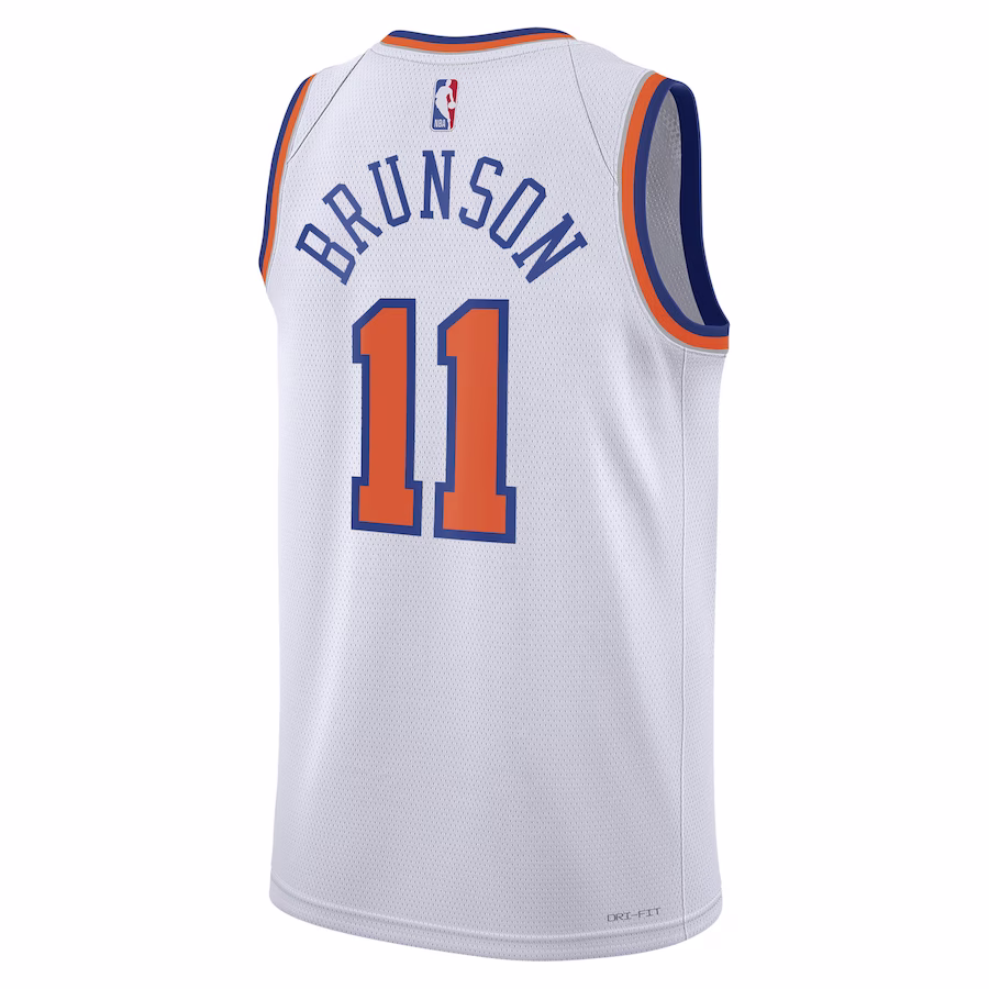 Jalen Brunson - New York Knicks Association Edition Swingman Basketball Jersey for Men & Women - Nike - White - Image 2