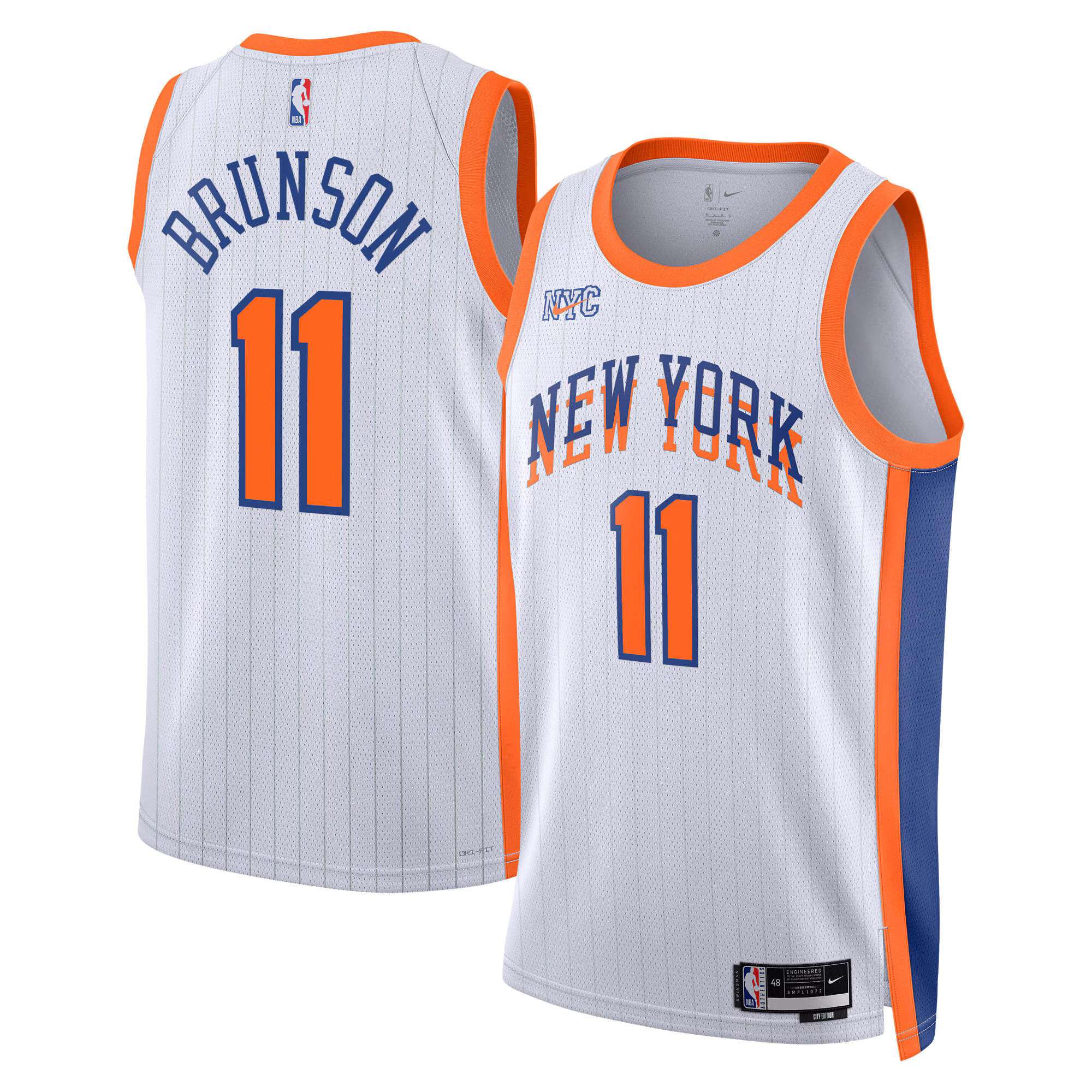 Jalen Brunson - New York Knicks City Edition 2024 Swingman Basketball Jersey for Men & Women -Nike - White